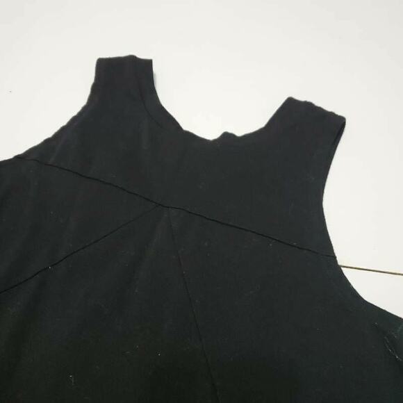 Lost Petal Linens Womens Blouse Black Sleeveless Scoop Neck Stretch Applique M - Picture 5 of 8